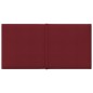 vidaXL Paneles de pared 12 uds tela rojo tinto 30x15 cm 0,54 m²