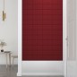 vidaXL Paneles de pared 12 uds tela rojo tinto 30x15 cm 0,54 m²