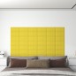 vidaXL Paneles de pared 12 uds tela amarillo claro 30x15 cm 0,54 m² vidaXL Paneles de pared 12 uds tela amarillo claro 30x15 cm 0,54 m²
