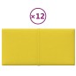 vidaXL Paneles de pared 12 uds tela amarillo claro 30x15 cm 0,54 m² vidaXL Paneles de pared 12 uds tela amarillo claro 30x15 cm 0,54 m²