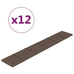 vidaXL Paneles de pared 12 uds tela gris taupe 90x15 cm 1,62 m²