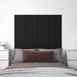 vidaXL Paneles de pared 12 uds terciopelo negro 30x30 cm 1,08 m²