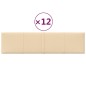 vidaXL Paneles de pared 12 uds tela color crema 60x15 cm 1,08 m² vidaXL Paneles de pared 12 uds tela color crema 60x15 cm 1,08 m²