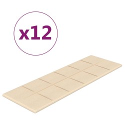vidaXL Paneles de pared 12 uds tela color crema 90x30 cm 3,24 m²