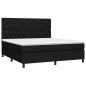vidaXL Cama box spring colchón y luces LED tela negro 160x200 cm vidaXL Cama box spring colchón y luces LED tela negro 160x200 cm