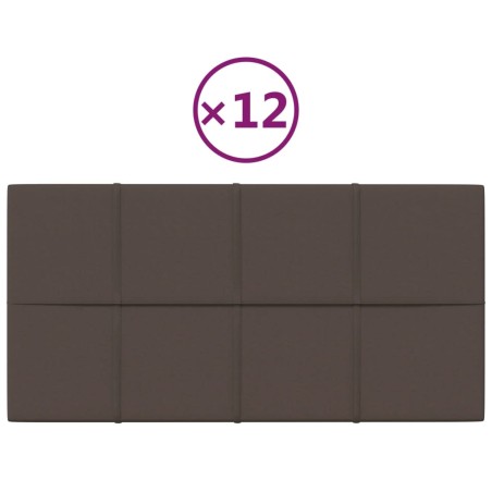 vidaXL Paneles de pared 12 uds tela gris taupe 60x30 cm 2,16 m²