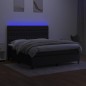 vidaXL Cama box spring colchón y luces LED tela negro 160x200 cm vidaXL Cama box spring colchón y luces LED tela negro 160x200 cm