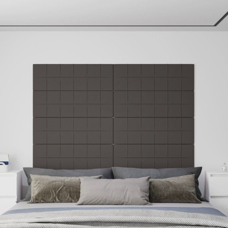 vidaXL Paneles de pared 12 uds tela gris oscuro 90x30 cm 3,24 m² vidaXL Paneles de pared 12 uds tela gris oscuro 90x30 cm 3,24 m²