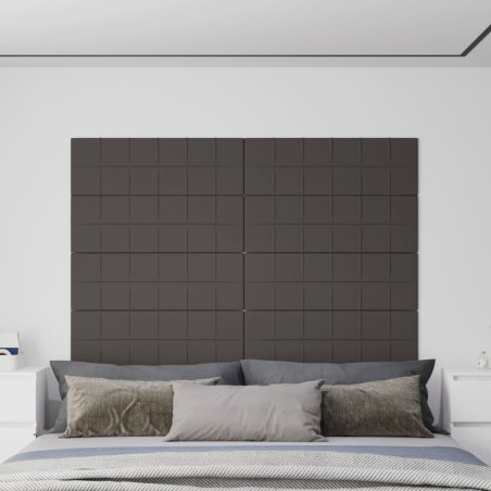 vidaXL Paneles de pared 12 uds tela gris oscuro 90x30 cm 3,24 m²