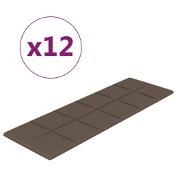 vidaXL Paneles de pared 12 uds tela gris taupe 90x30 cm 3,24 m²