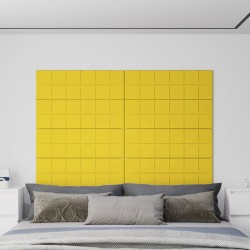 vidaXL Paneles de pared 12 uds tela amarillo claro 90x30 cm 3,24 m²