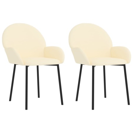 vidaXL Sillas de comedor 2 unidades cuero sintético color crema
