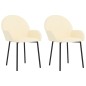 vidaXL Sillas de comedor 2 unidades cuero sintético color crema vidaXL Sillas de comedor 2 unidades cuero sintético color crema