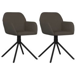 vidaXL Sillas de comedor giratorias 2 unidades terciopelo gris oscuro