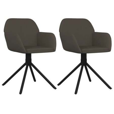 vidaXL Sillas de comedor giratorias 2 unidades terciopelo gris oscuro