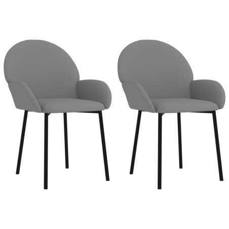 vidaXL Sillas de comedor 2 unidades cuero sintético gris