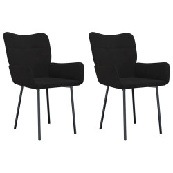 vidaXL Sillas de comedor 2 unidades terciopelo negro