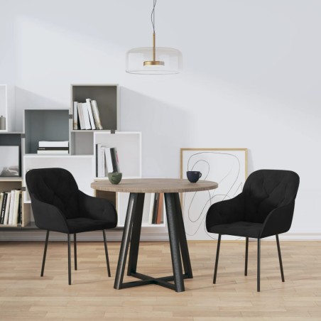 vidaXL Sillas de comedor 2 unidades terciopelo negro