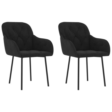 vidaXL Sillas de comedor 2 unidades terciopelo negro