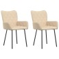 vidaXL Sillas de comedor 2 unidades tela color crema vidaXL Sillas de comedor 2 unidades tela color crema