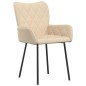 vidaXL Sillas de comedor 2 unidades tela color crema vidaXL Sillas de comedor 2 unidades tela color crema
