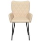 vidaXL Sillas de comedor 2 unidades tela color crema vidaXL Sillas de comedor 2 unidades tela color crema