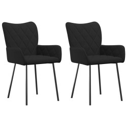 vidaXL Sillas de comedor 2 unidades tela negro