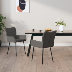 vidaXL Sillas de comedor 2 unidades tela gris oscuro