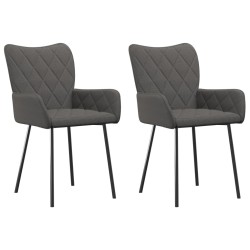 vidaXL Sillas de comedor 2 unidades tela gris oscuro