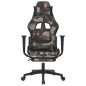 vidaXL Silla gaming de masaje con reposapiés tela negro y camuflaje vidaXL Silla gaming de masaje con reposapiés tela negro y camuflaje