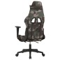 vidaXL Silla gaming de masaje con reposapiés tela negro y camuflaje vidaXL Silla gaming de masaje con reposapiés tela negro y camuflaje