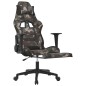 vidaXL Silla gaming de masaje con reposapiés tela negro y camuflaje vidaXL Silla gaming de masaje con reposapiés tela negro y camuflaje