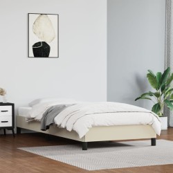 vidaXL Estructura de cama de cuero sintético color crema 90x200 cm
