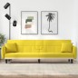 vidaXL Sofá cama con portavasos tela amarillo claro