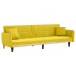 vidaXL Sofá cama con portavasos tela amarillo claro