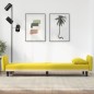 vidaXL Sofá cama con portavasos tela amarillo claro