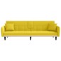 vidaXL Sofá cama con portavasos tela amarillo claro