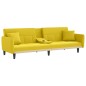 vidaXL Sofá cama con portavasos tela amarillo claro