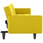 vidaXL Sofá cama con portavasos tela amarillo claro