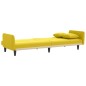 vidaXL Sofá cama con portavasos tela amarillo claro