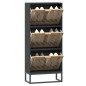 vidaXL Mueble zapatero madera contrachapada negro 52x25x120 cm vidaXL Mueble zapatero madera contrachapada negro 52x25x120 cm