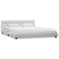 vidaXL Estructura de cama con LED cuero sintético blanco 140x200 cm vidaXL Estructura de cama con LED cuero sintético blanco 140x200 cm