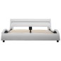 vidaXL Estructura de cama con LED cuero sintético blanco 140x200 cm vidaXL Estructura de cama con LED cuero sintético blanco 140x200 cm