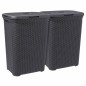 Curver Juego de cestas de colada con tapa Style gris antracita 2x60 L Curver Juego de cestas de colada con tapa Style gris antracita 2x60 L