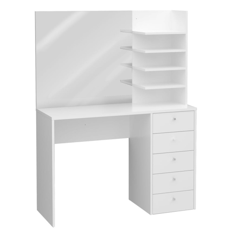 FMD Tocador con espejo blanco 105x39,9x140,5 cm FMD Tocador con espejo blanco 105x39,9x140,5 cm