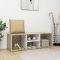 vidaXL Banco zapatero de contrachapada blanco y roble 105x35x35 cm