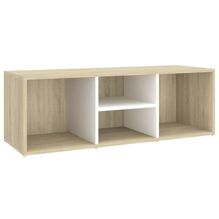 vidaXL Banco zapatero de contrachapada blanco y roble 105x35x35 cm