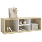 vidaXL Banco zapatero de contrachapada blanco y roble 105x35x35 cm
