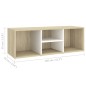 vidaXL Banco zapatero de contrachapada blanco y roble 105x35x35 cm