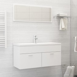 vidaXL Juego de muebles de baño 2 pzas madera contrachapada blanco